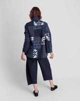 Christina Jacket in Vintage Japanese Indigo Ikat Cotton MixPieced & Patchwork