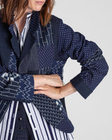 Christina Jacket in Vintage Japanese Indigo Ikat Cotton MixPieced & Patchwork