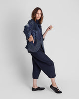 Christina Jacket in Vintage Japanese Indigo Ikat Cotton MixPieced & Patchwork