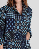 Christina Jacket in Vintage Japanese Indigo Ikat MixPieced & Patchwork