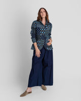 Christina Jacket in Vintage Japanese Indigo Ikat MixPieced & Patchwork