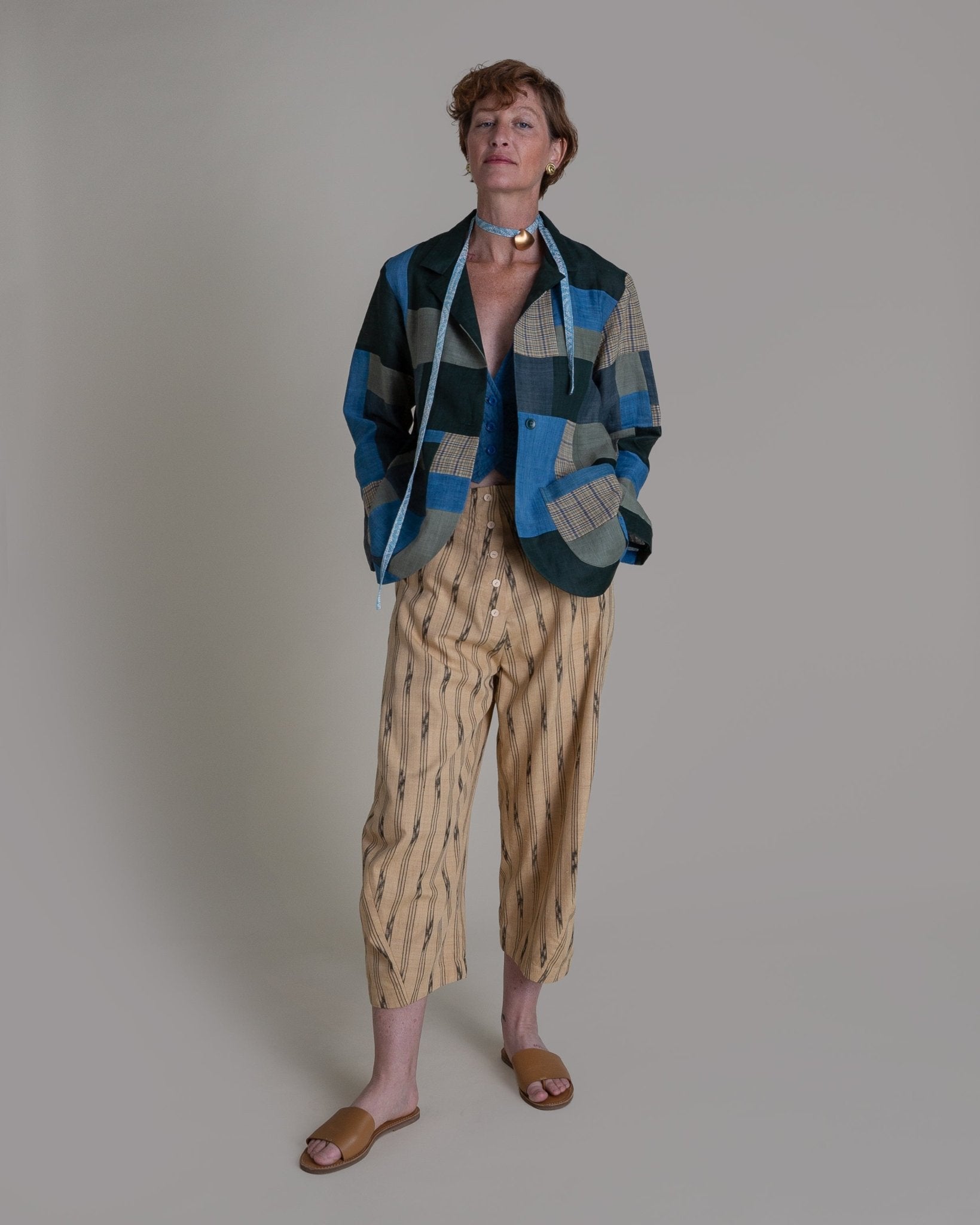 Christina Jacket in Vintage Japanese Linen MixPieced & Patchwork