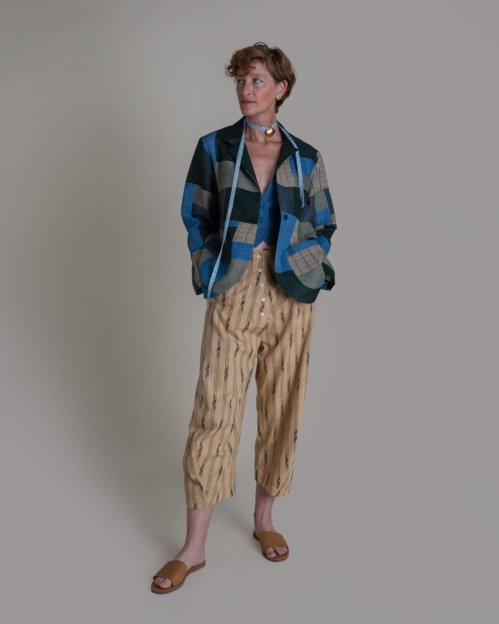 Christina Jacket in Vintage Japanese Linen MixPieced & Patchwork