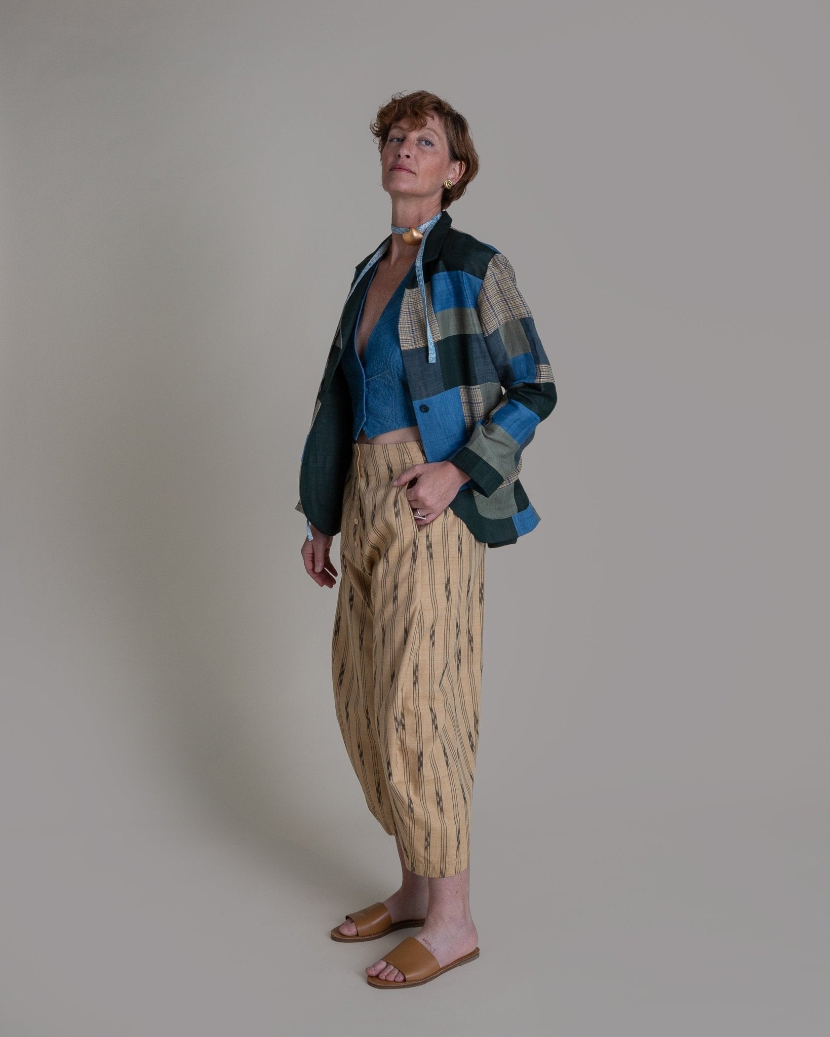 Christina Jacket in Vintage Japanese Linen MixPieced & Patchwork