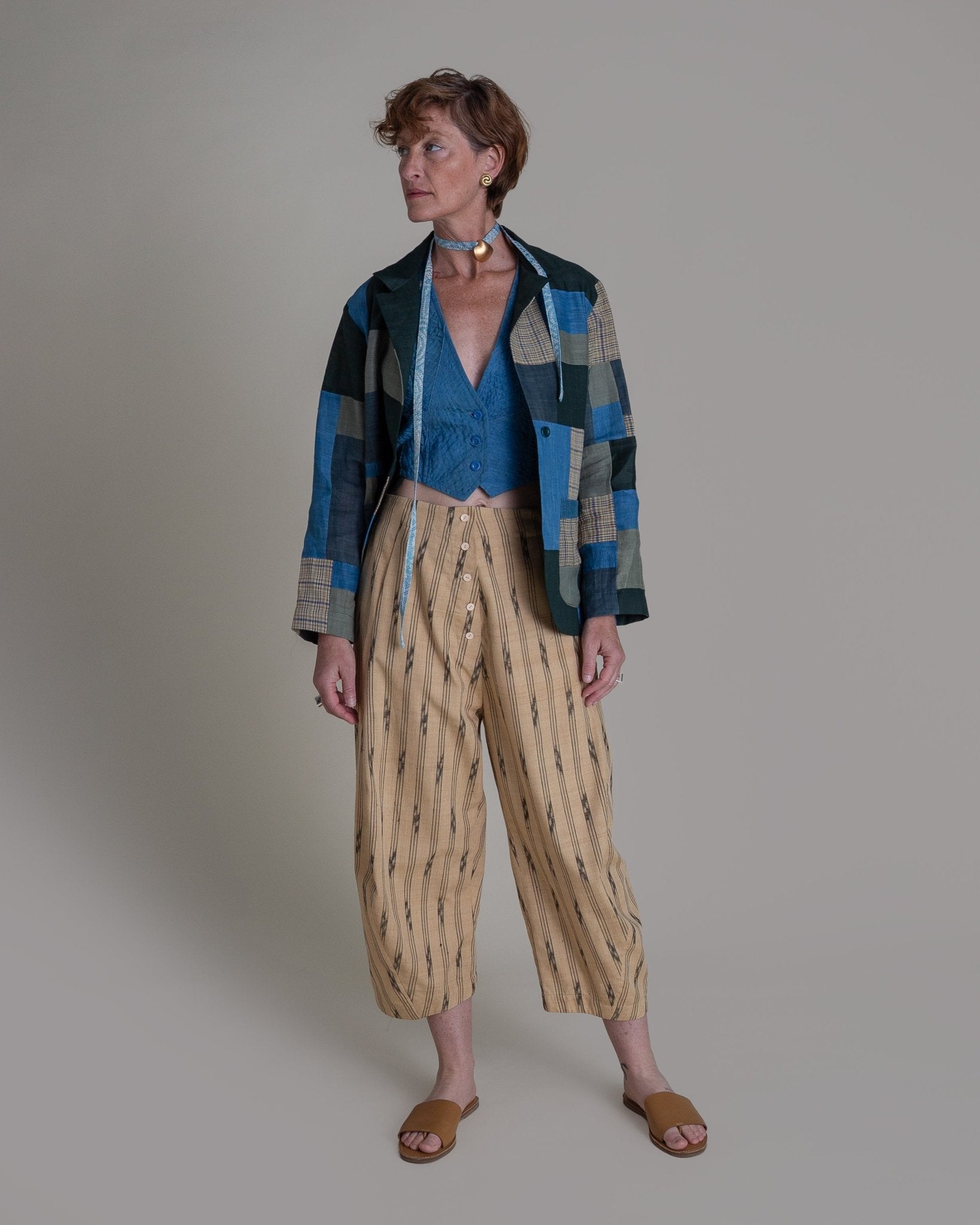Christina Jacket in Vintage Japanese Linen MixPieced & Patchwork