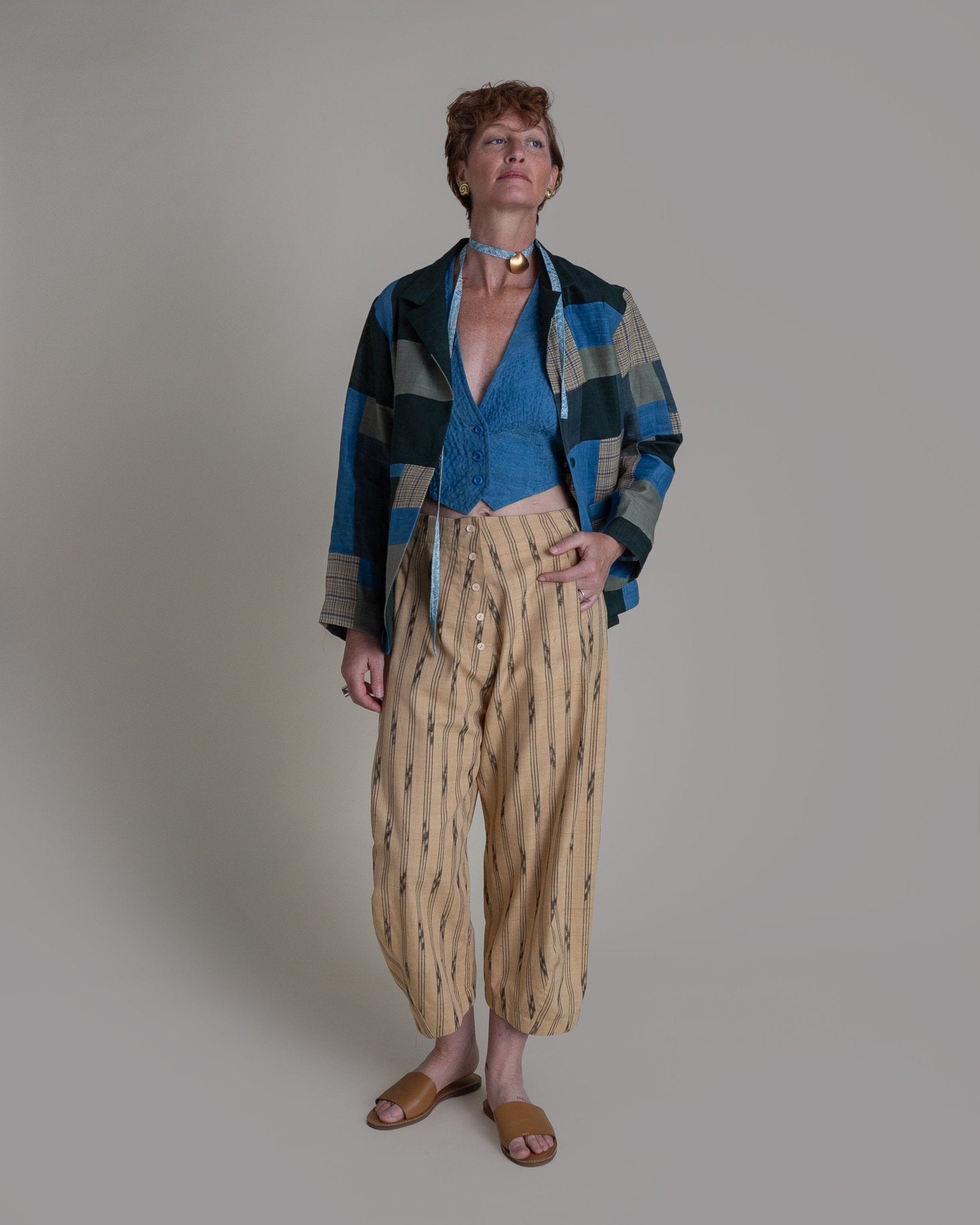 Christina Jacket in Vintage Japanese Linen MixPieced & Patchwork
