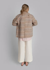 Christina Jacket in Vintage Japanese Striped Silk with Flowers