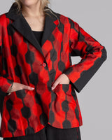 Christina Jacket in Vintage Red Japanese Silk Ikat