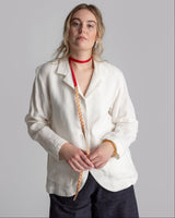 Christina Jacket in White Double Faced Linen