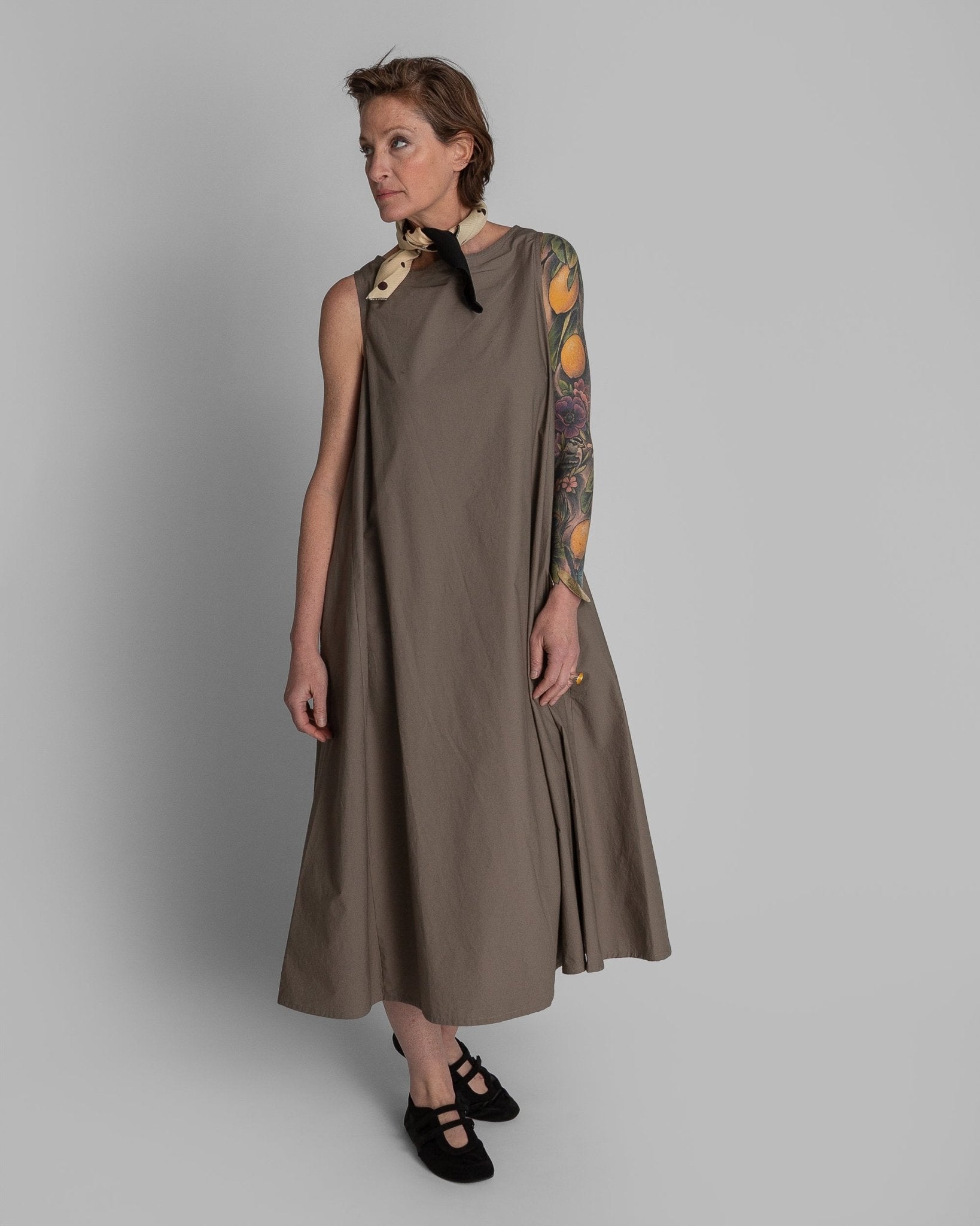 Clay Poplin Long Day DressDay A - Line