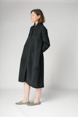 Cocoon Coat in Charcoal Wool Cashmere Blend