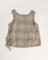 Drawstring Top in Japanese Plaid Cotton Batiste