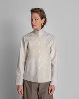 Cropped Omni Jacket in Raw-Pieced Linen Ikat