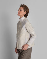 Cropped Omni Jacket in Raw-Pieced Linen Ikat