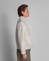 Cropped Omni Jacket in Raw-Pieced Linen Ikat
