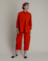 Cropped Curve Pant in Persimmon Cotton PoplinCurve Pants