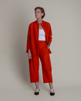 Cropped Curve Pant in Persimmon Cotton PoplinCurve Pants