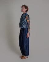 Cropped Mandarin Vest in Vintage Stenciled CottonMandarin Vests