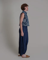 Cropped Mandarin Vest in Vintage Stenciled CottonMandarin Vests