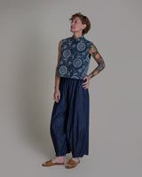 Cropped Mandarin Vest in Vintage Stenciled CottonMandarin Vests