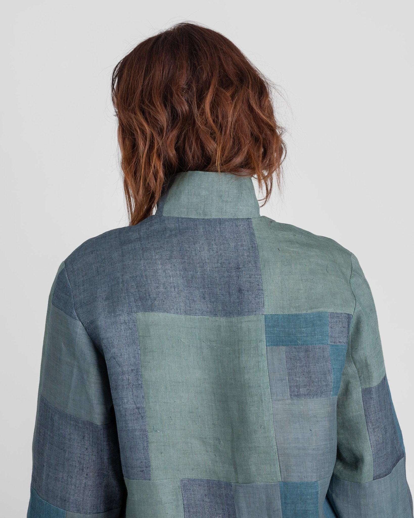 Cropped Omni Jacket in Vintage Japanese Patchworked LinensCropped Jackets