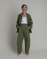Curve Pant in Green Cotton PoplinCurve Pants