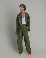 Curve Pant in Green Cotton PoplinCurve Pants