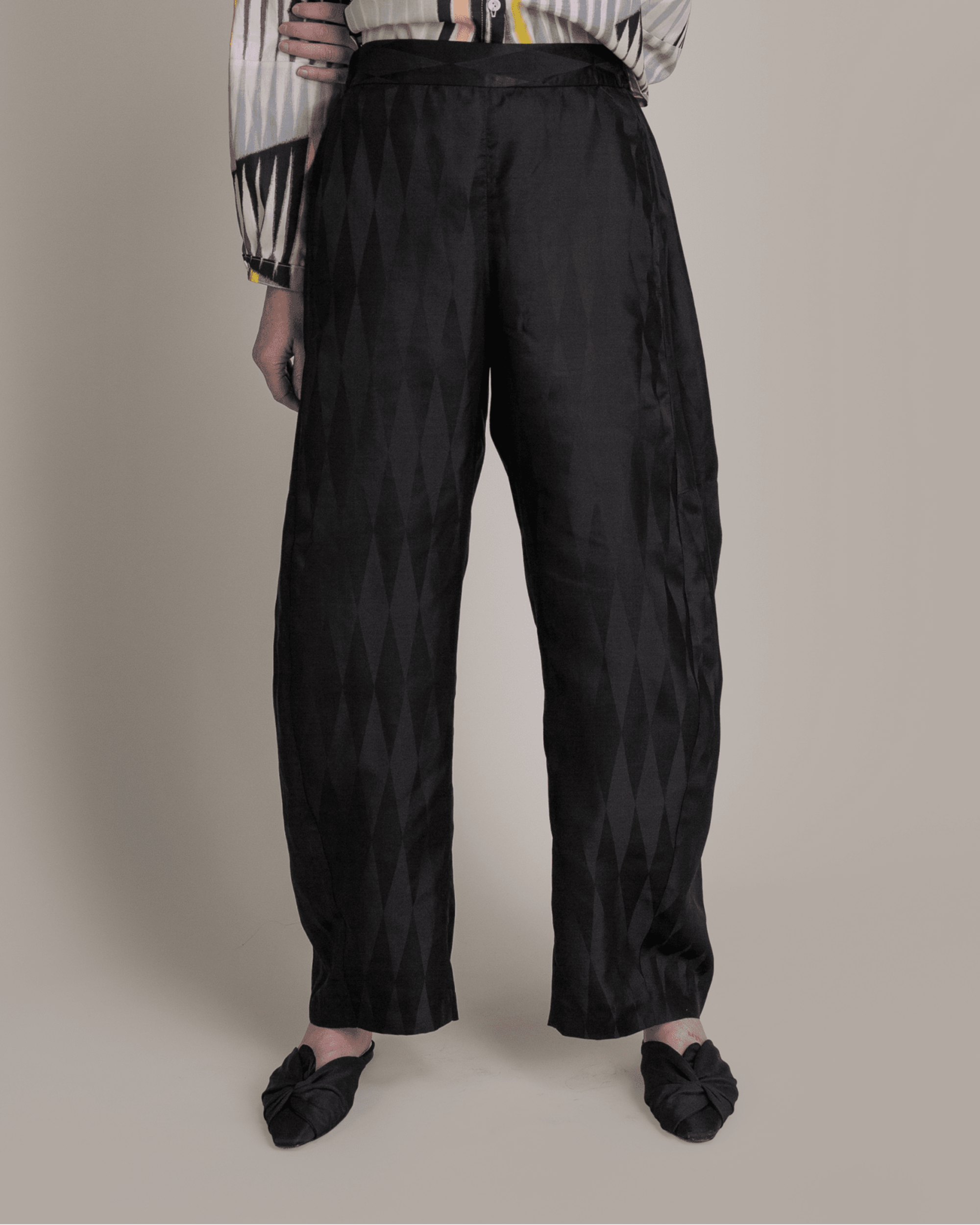 Curve Pant in Vintage Japanese Silk Harlequin