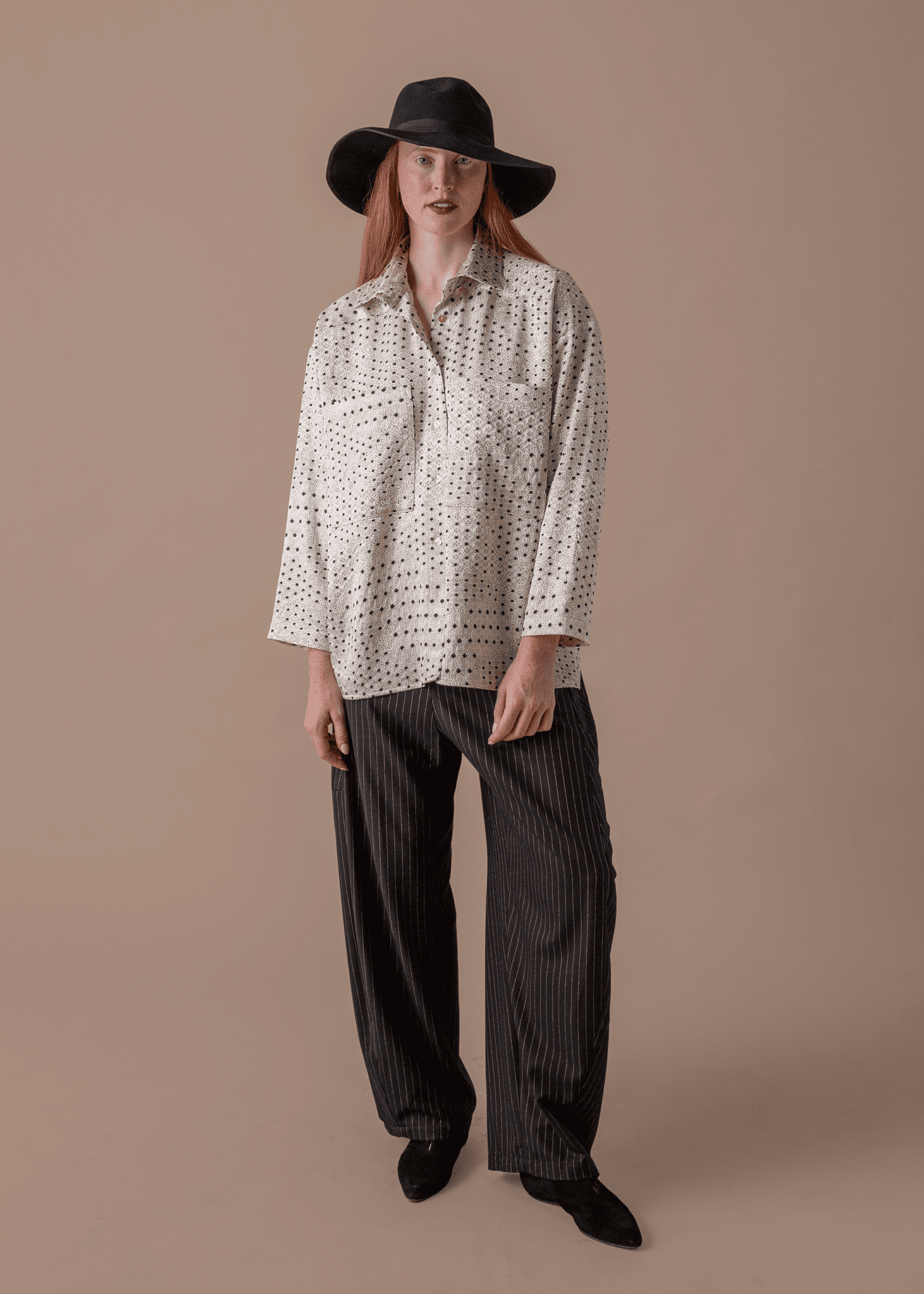 Curve Pant in Wool Pinstripe