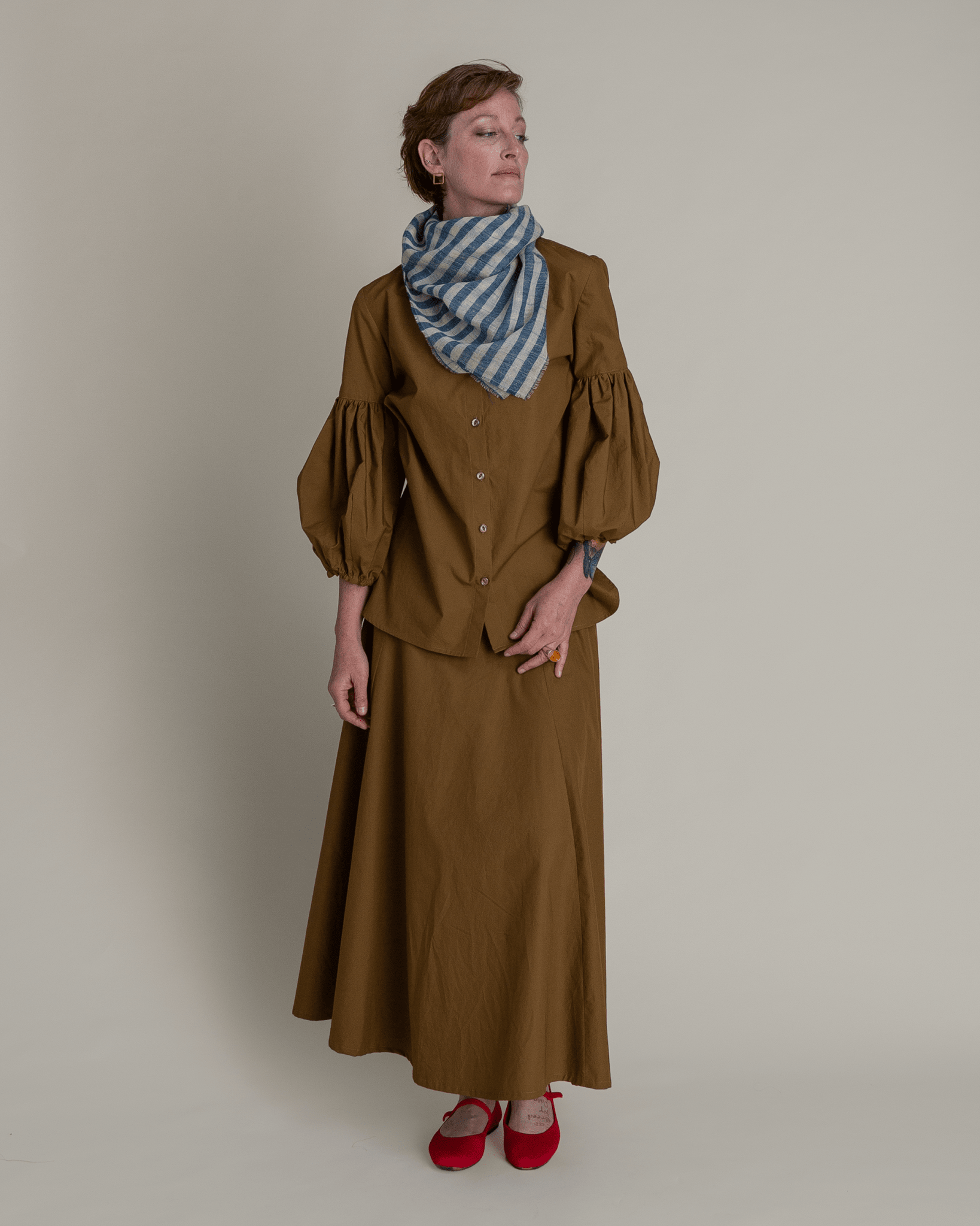 Dandelion Shirt in Tobacco Cotton PoplinDandelion Shirts