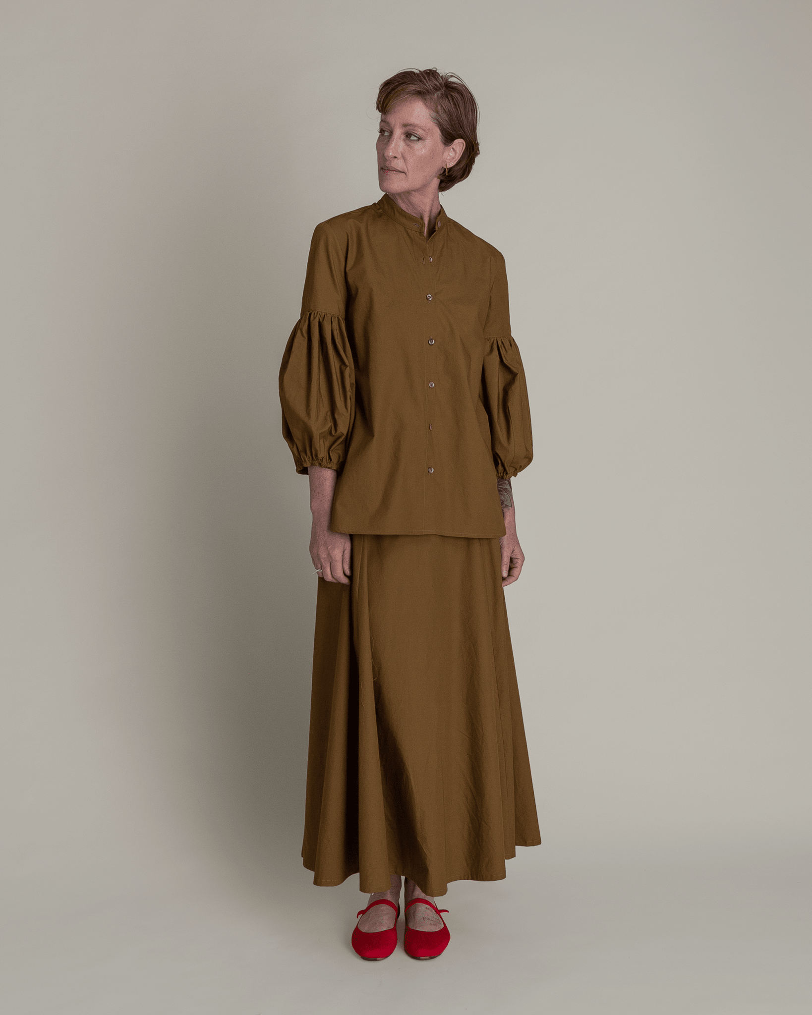 Dandelion Shirt in Tobacco Cotton PoplinDandelion Shirts
