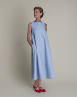 Day Dress in Light Blue Cotton PoplinDay A - Line