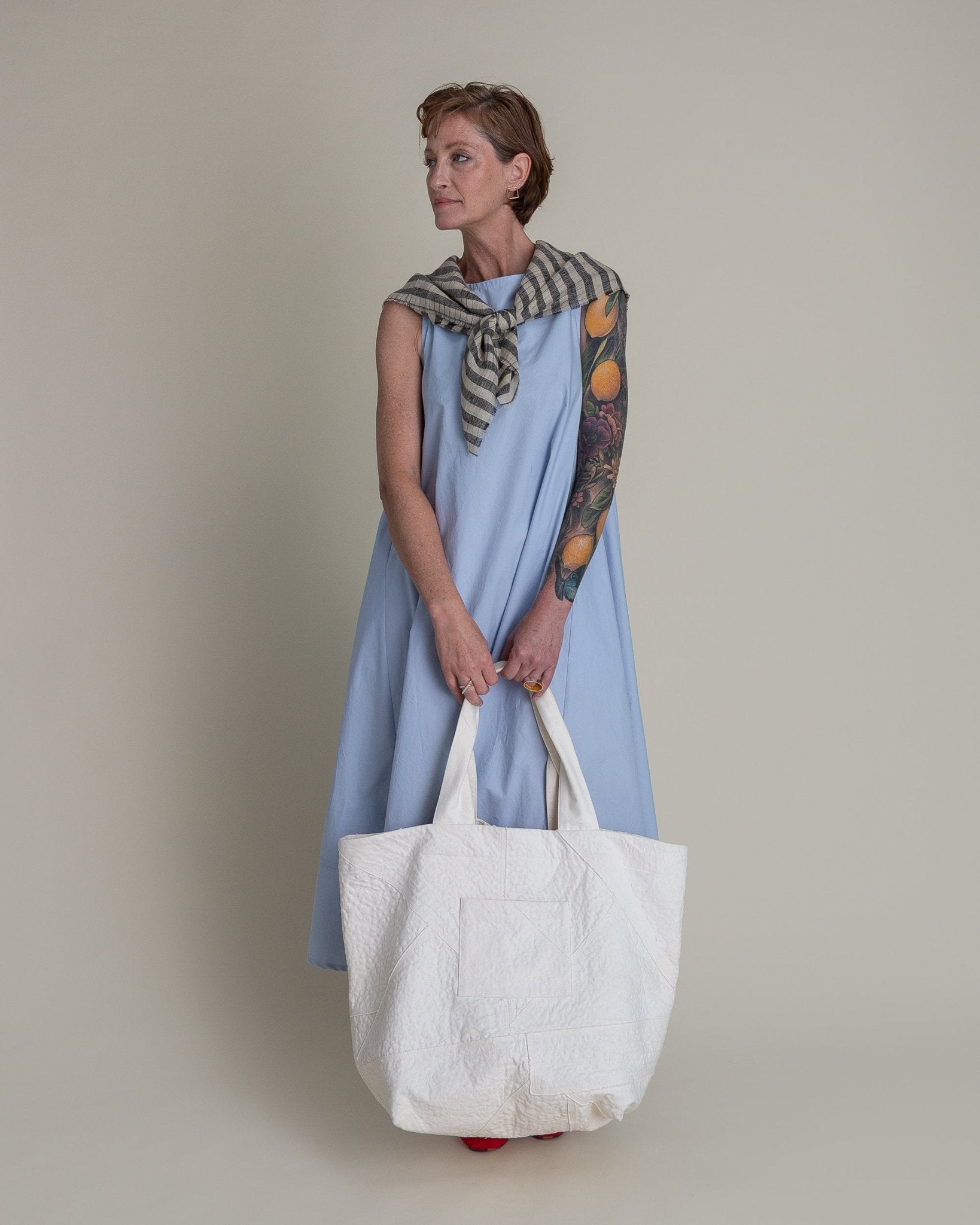 Day Dress in Light Blue Cotton PoplinDay A - Line