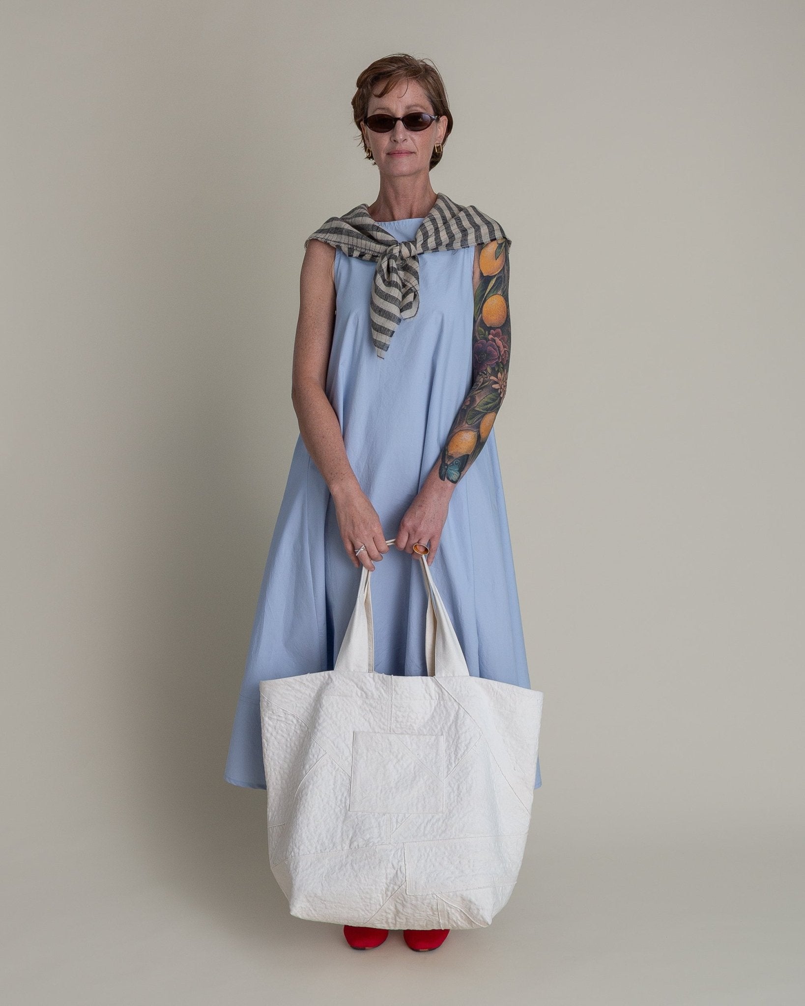 Day Dress in Light Blue Cotton PoplinDay A - Line