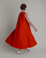 Day Dress in Persimmon Cotton PoplinDay A - Line