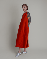 Day Dress in Persimmon Cotton PoplinDay A - Line