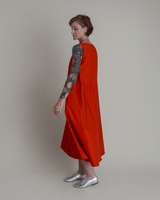 Day Dress in Persimmon Cotton PoplinDay A - Line