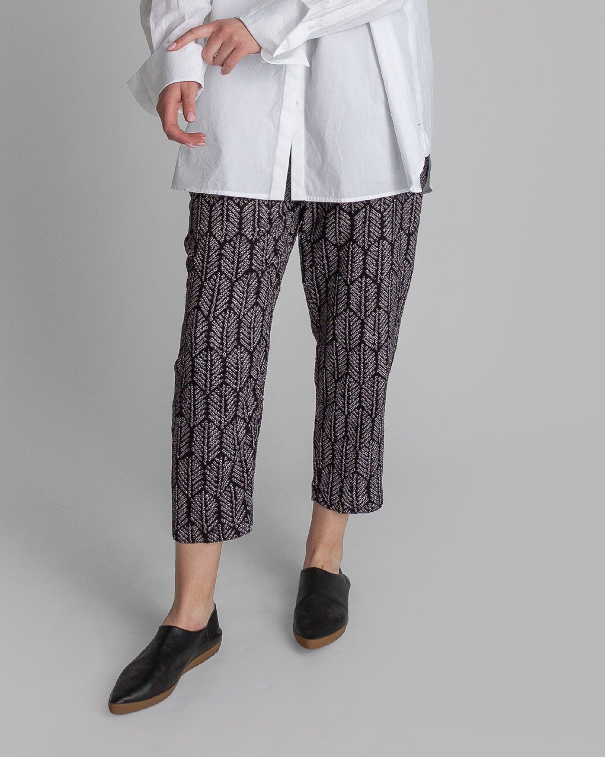 Drawstring Pant in Vintage Japanese Ink - colored Silk Tie Dye
