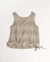 Drawstring Top in Japanese Plaid Cotton BatisteDrawstring Tops