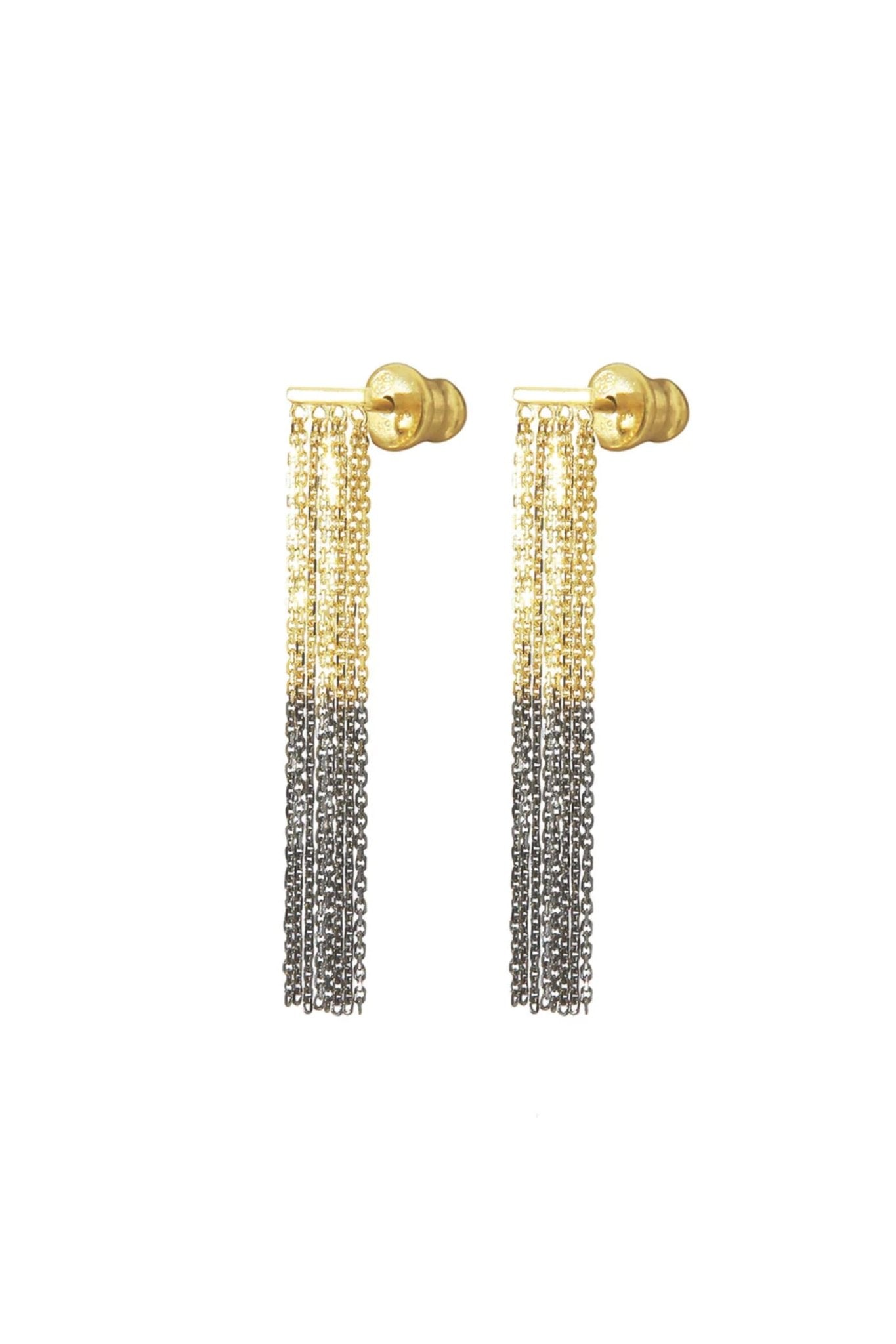 Duo Tone Fringe Earrings