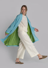 Drawstring Top in Ivory Nuno Fisheye