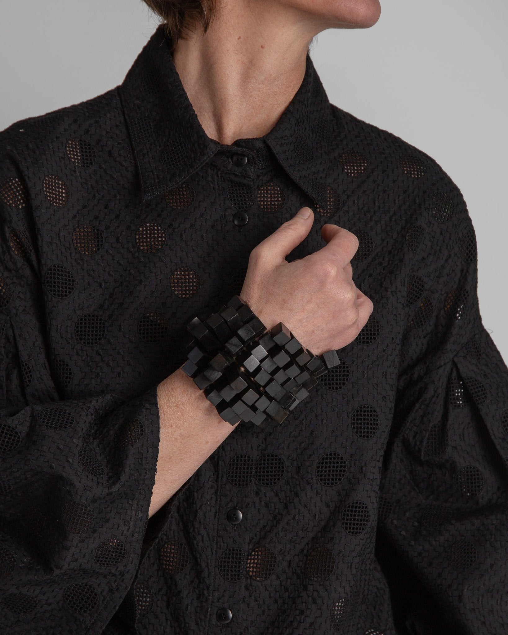 Ebony Stepped Cube BraceletBracelets