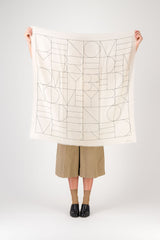 Etude Off-white Embroidered Cashmere Square ScarfScarves