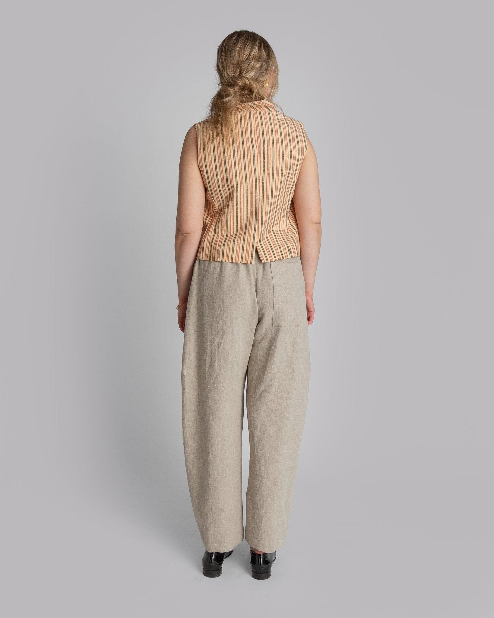 Fitted Vest in Vintage Japanese Striped Silk