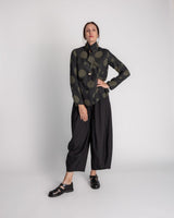 Flag Shirt in Olive Wool Dots