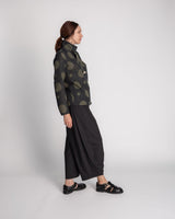 Flag Shirt in Olive Wool Dots
