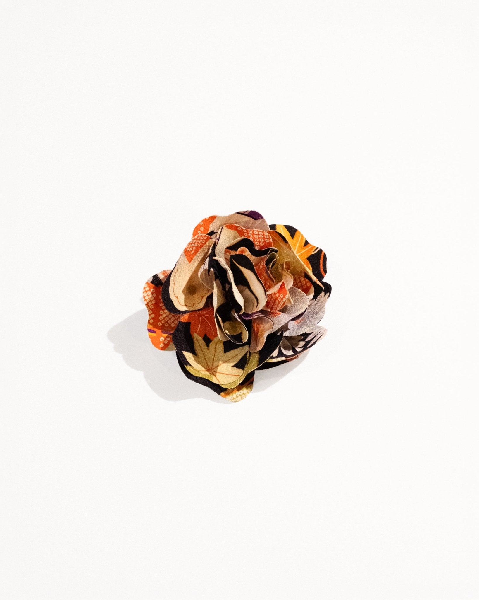 Floral Rose Flower Pin Vintage Japanese Floral Silk PrintFlower Pins