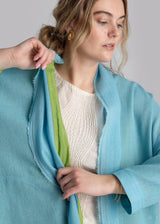 French Wrap in Aqua Wool Gauze