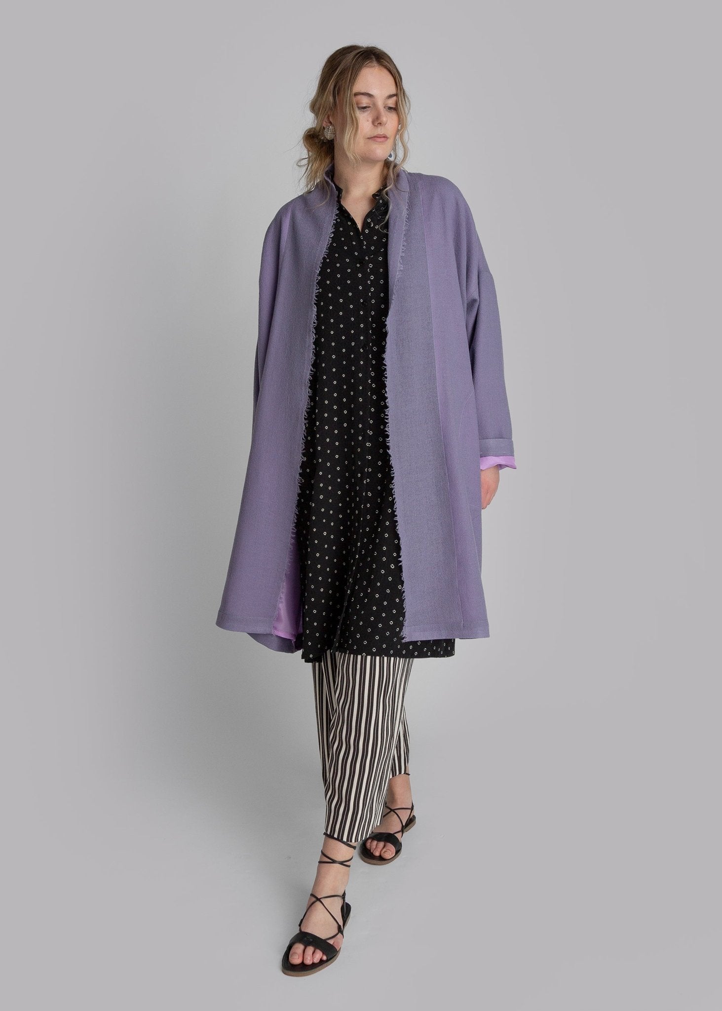 French Wrap in Lavender Wool Gauze