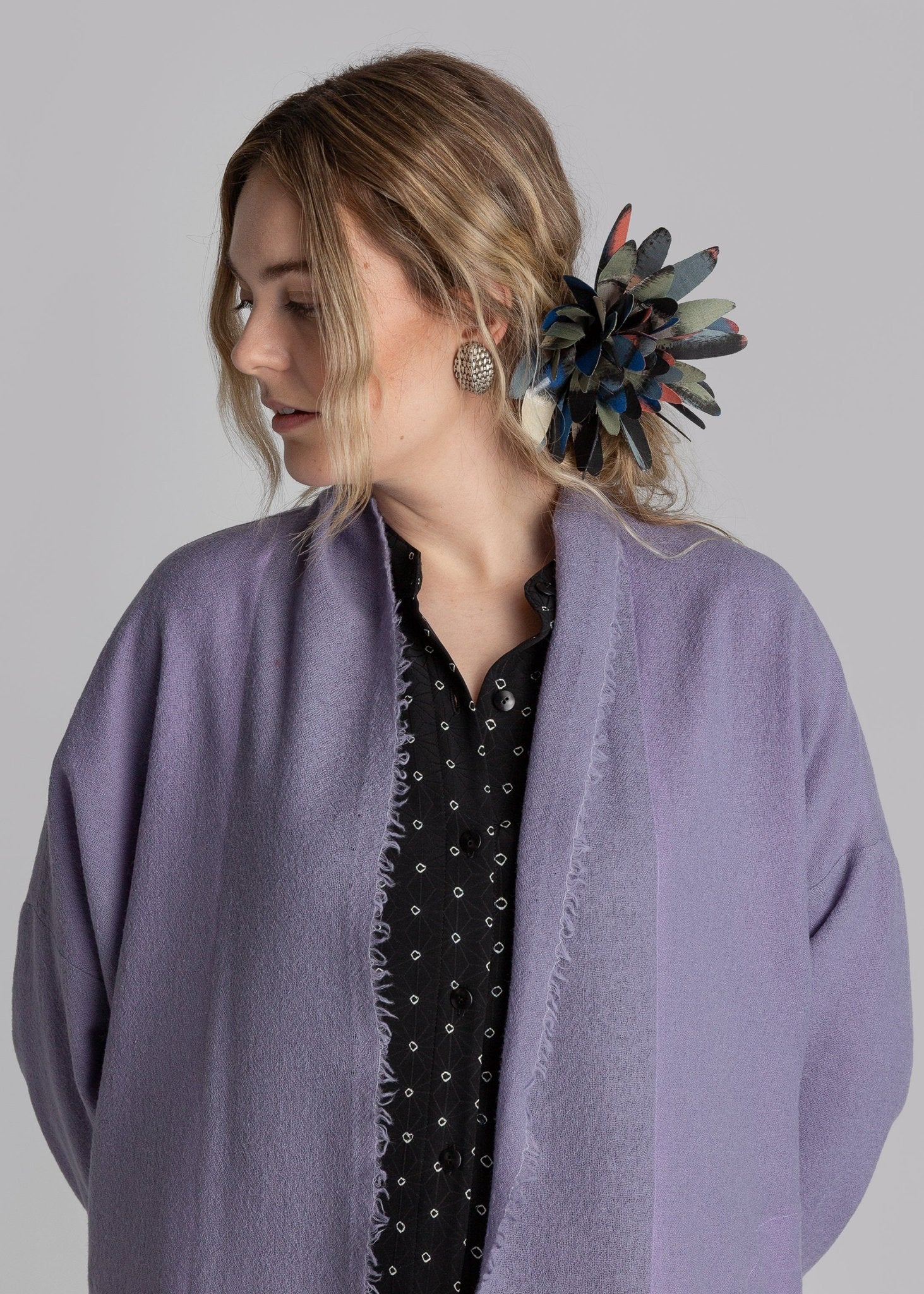 French Wrap in Lavender Wool Gauze